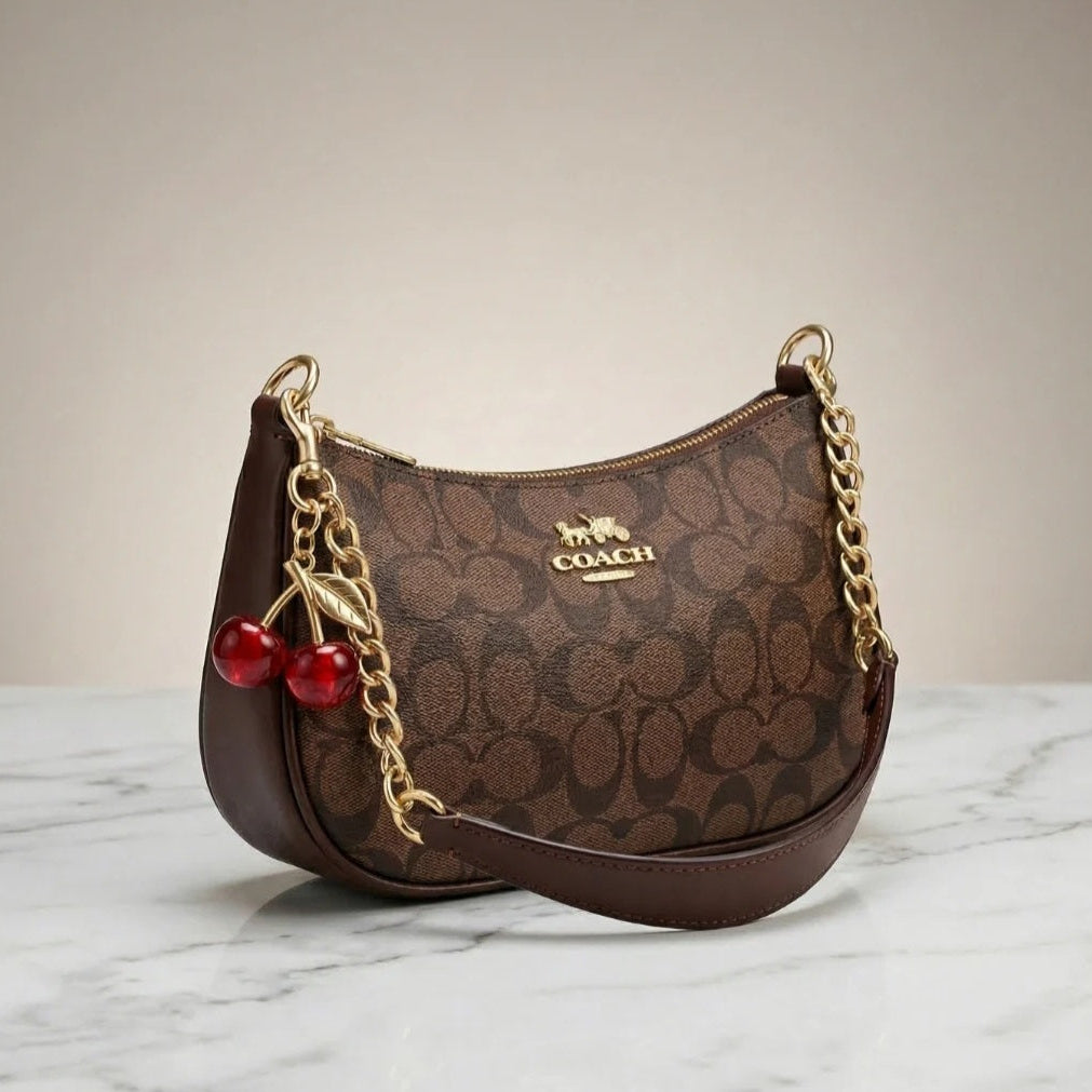 Signature Classic Bagiffy collection -  Dark brown. ( with cherry key chain )