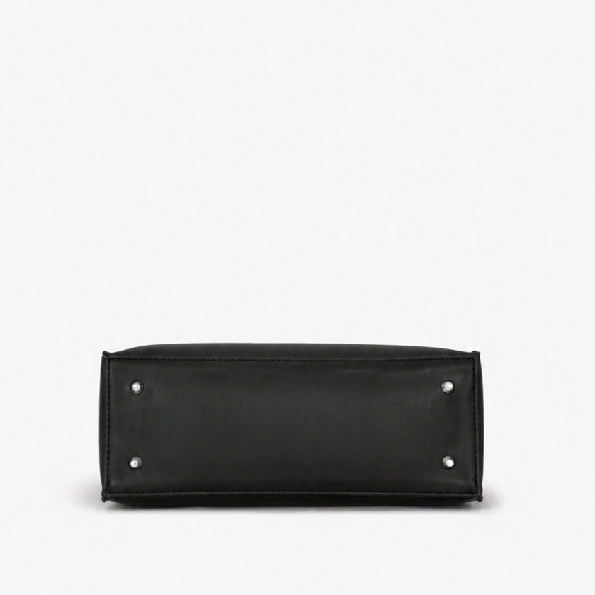 Black satchel tote bag