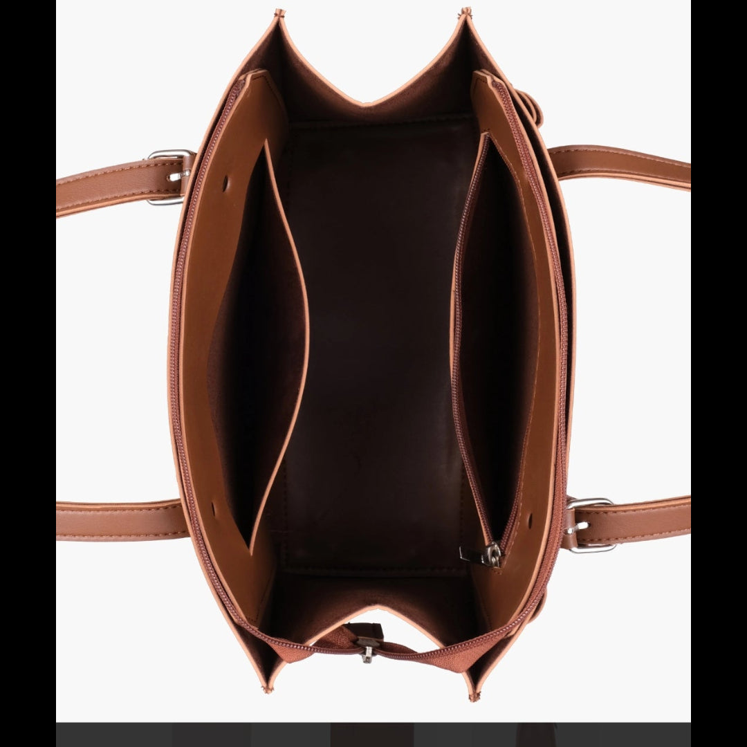 Brown satchel tote bag
