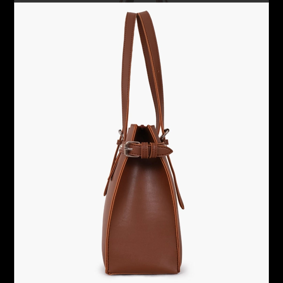 Brown satchel tote bag