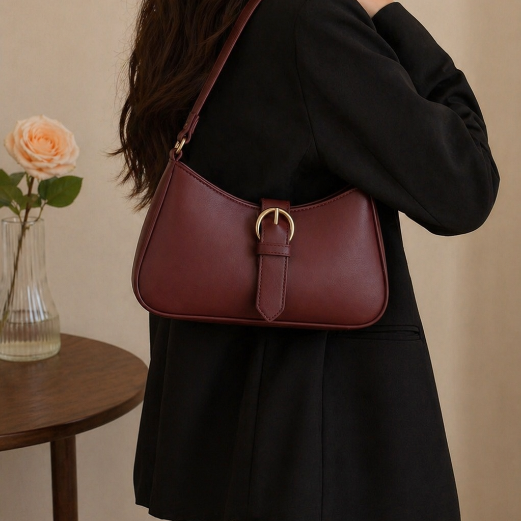 Shoulder Bag-Maroon