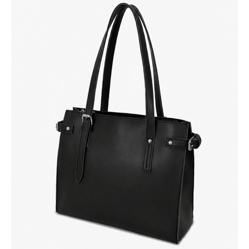Black satchel tote bag