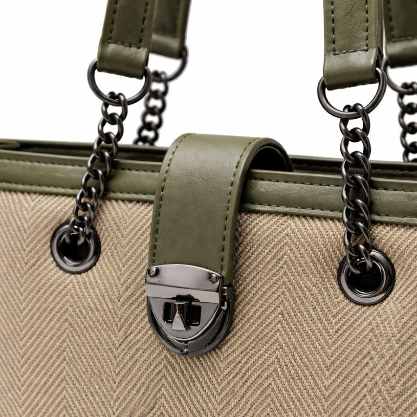 URBAN CHIC - GREEN WITH COMBINATION BEIGE COLOR