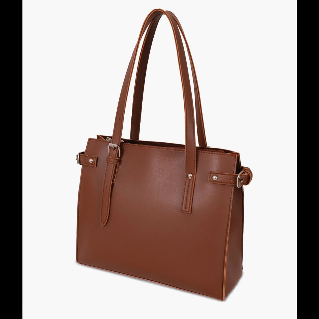 Brown satchel tote bag