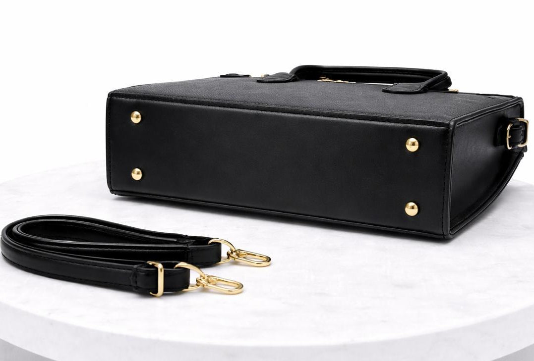 Dior Style Luxury Women’s Textured Leather Handbag – Elegant Black Office & Party Tote