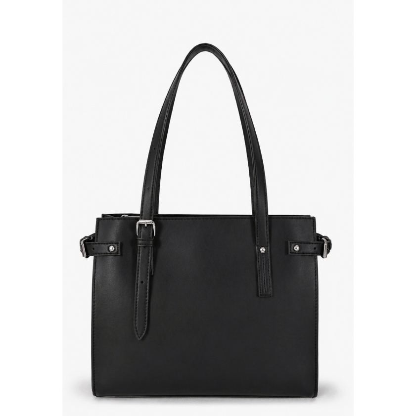 Black satchel tote bag