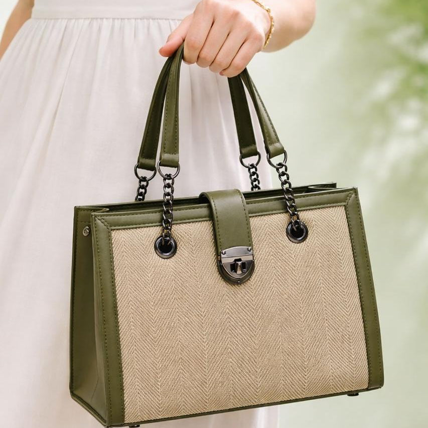 URBAN CHIC - GREEN WITH COMBINATION BEIGE COLOR