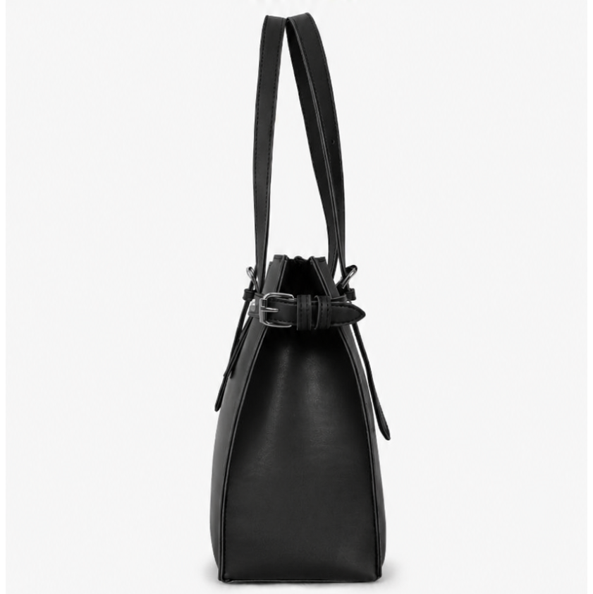 Black satchel tote bag