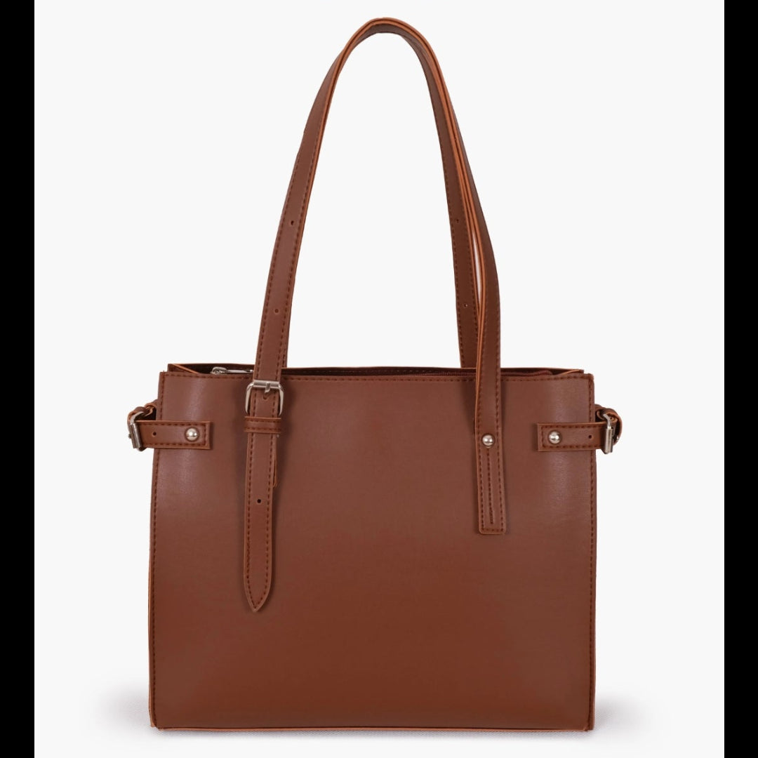 Brown satchel tote bag