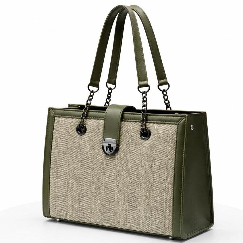 URBAN CHIC - GREEN WITH COMBINATION BEIGE COLOR