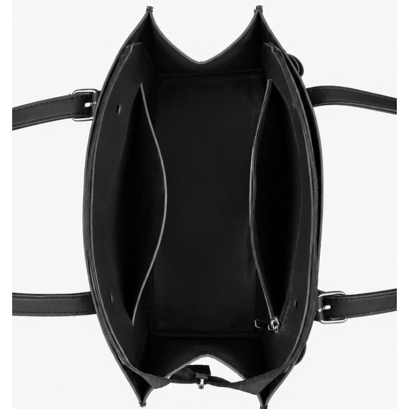 Black satchel tote bag
